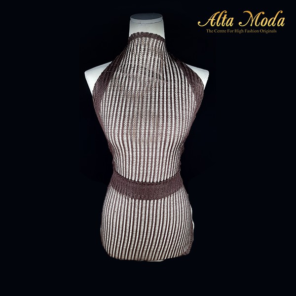 

Alta Moda Brokat Perancis Vintage Stripe Mocca