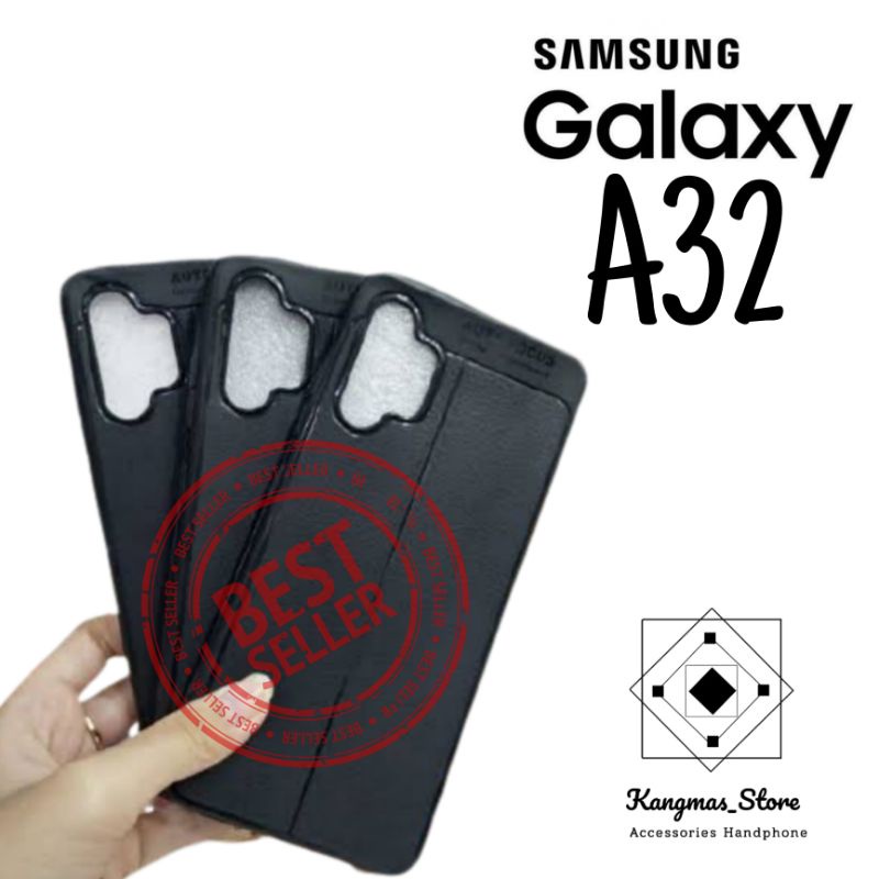 Case Samsung Galaxy A32 Softcase Autofocus Carbon Skin Leather Black