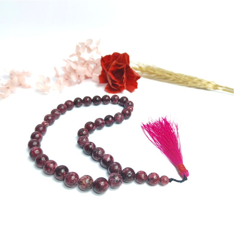 TASBIH BATU GIOK RED RUBI TANZNIA LIKE RED BORNEO DIM 10MM ISI 33 BUTIR AKSESORIES PERLENGKAPAN IBADAH SHOLAT DZIKIR FASHION MUSLIM