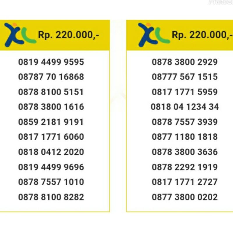 nomor cantik xl seri abab