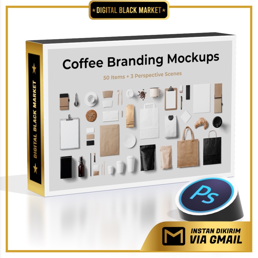 Coffee Branding Stationery Mockup - Photoshop