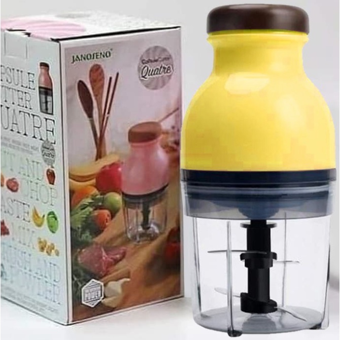 BLENDER PORTABLE CAPSULE CUTTER QUATRE ORIGINAL /  KAPSUL PENGGILING DAGING / BLENDER JUMBO-CAPSUL KUNING 4P