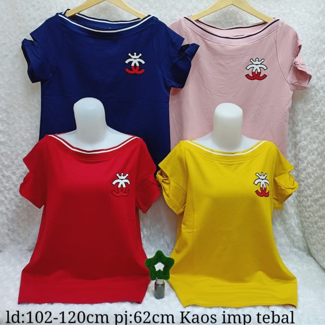 Kaos wanita / kaos wanita import / atasan sabrina chanel queen / size XL
