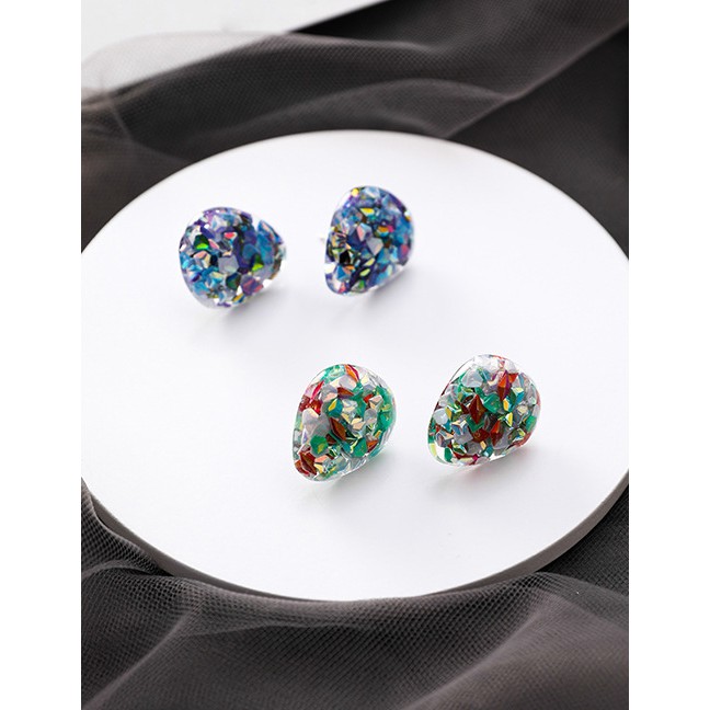 LRC Anting Tusuk Fashion Rainbow Candy Children's Fun Sequins Irregular F68087