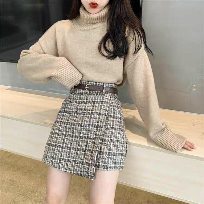 SKIRT MINI IMPORT ROK PENDEK A LINE WANITA FREE BELT MX548