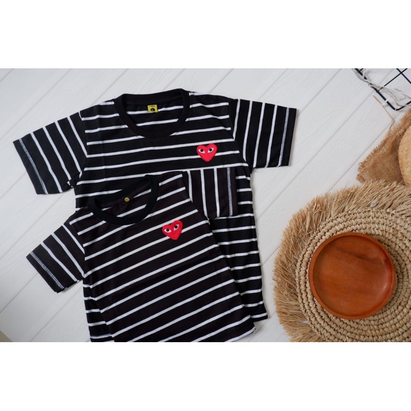 kaos anak gambar hati / STRIPES HB TEE