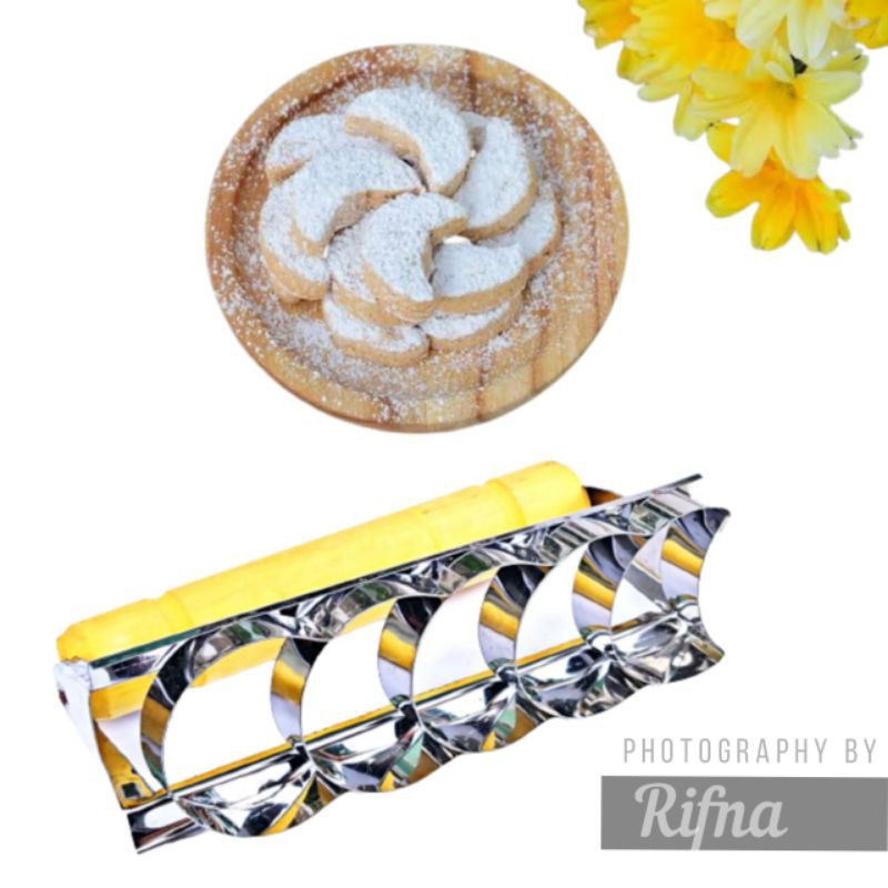 Cetakan Kue Kering Kastengel Cetakan Nastar Bulan Sabit Gagang Kayu