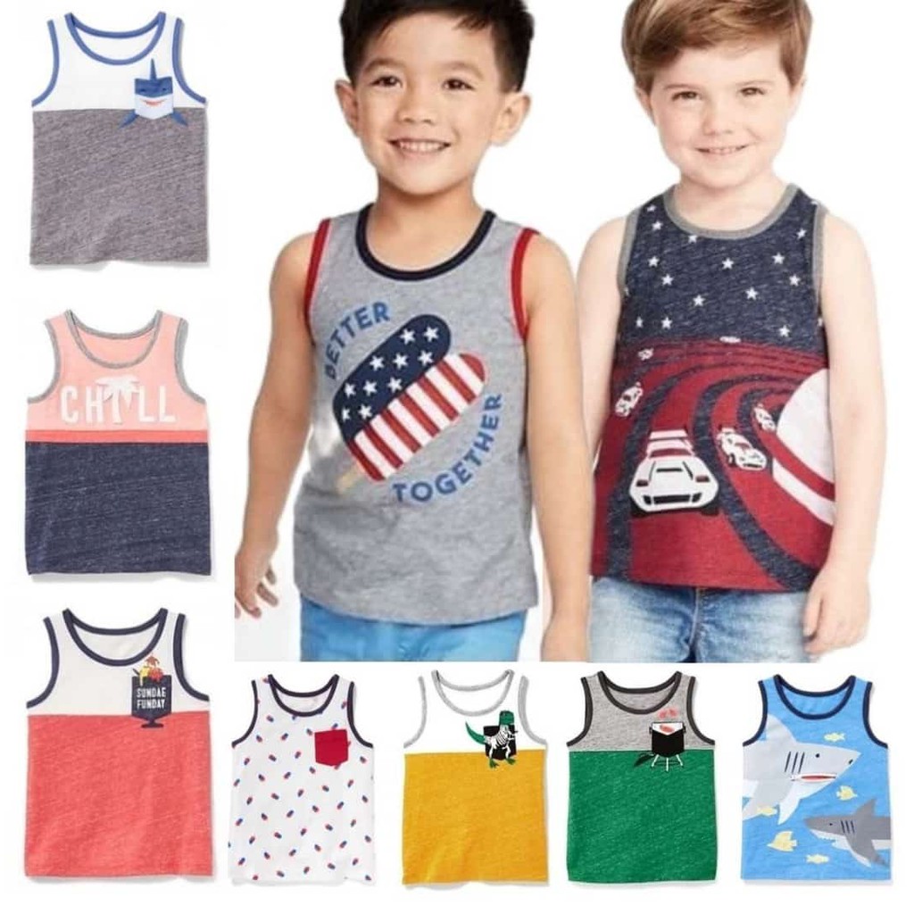 Kaos Kutung Tanktop Yukensi Anak Laki Old Navy Boy size  1-5 Tahun