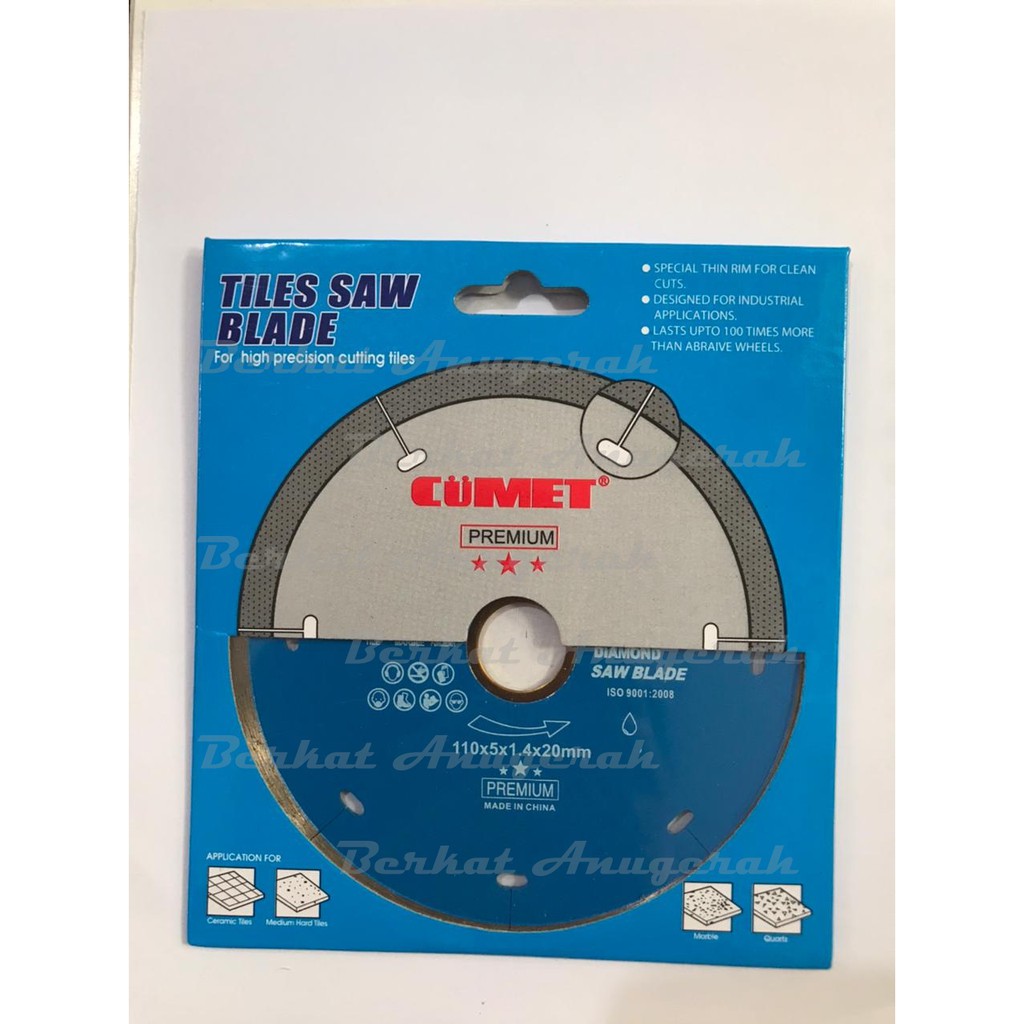 CUMET Diamond Wheel Tile 4" Wet Mata Potong Keramik Granit Marble 110mm