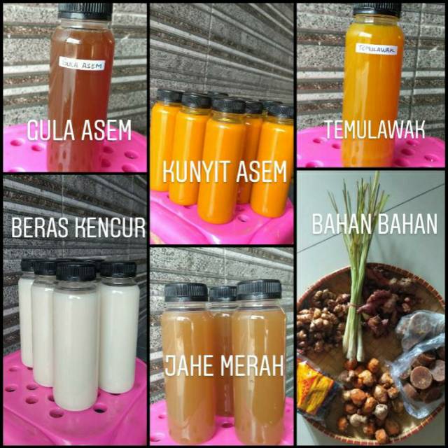 

Jamu Segar home made Kunyit asem,,beras kencur..dll isi 250 ml