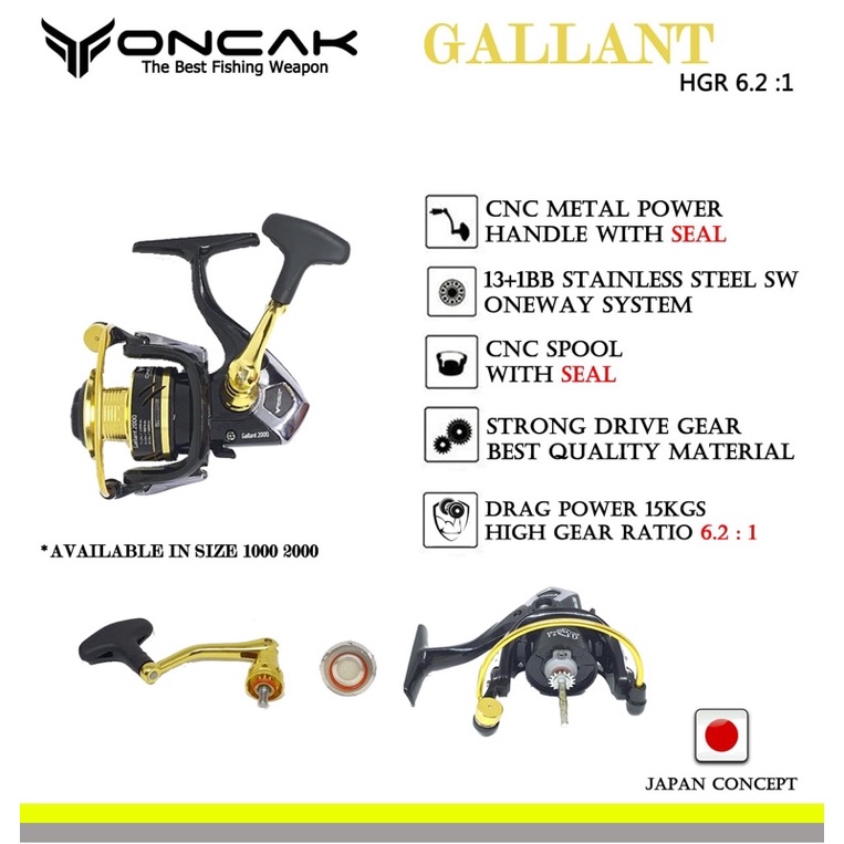 reel oncak gallant (sw) salwater power handle
