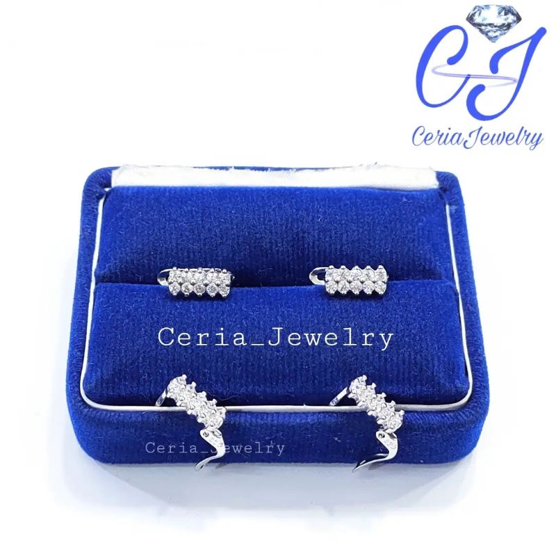 Anting Perak Asli Silver 925 Lapis Emas Model Jepit _ Perhiasan Wanita