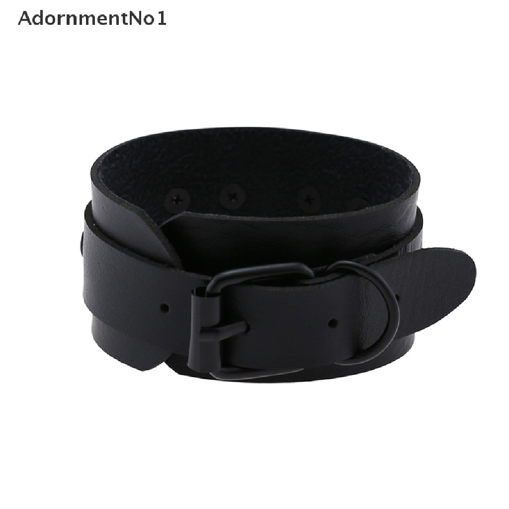 (AdornmentNo1) Gelang Tangan Kulit Aksen Hati Gaya Gothic Punk Untuk Unisex / Pria / Wanita