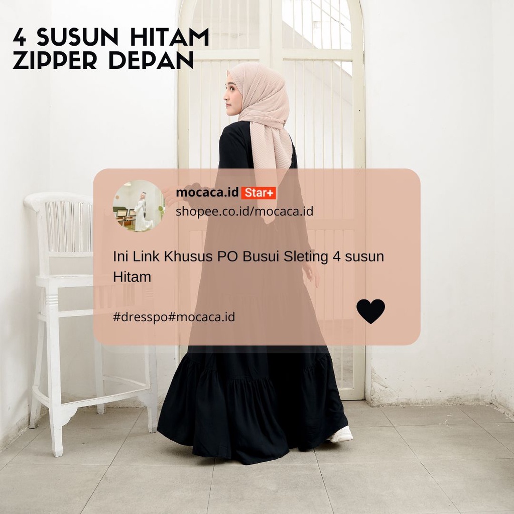 Dress Hanum Costum SIze Hitam Broken White Putih Bersih Rayon Twill Premium Sleting OOTD Hijab Adem