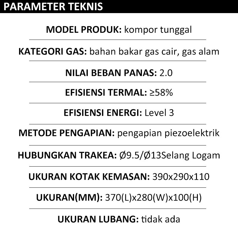 T1 kompor gas desktop kompor gas stainless steel  beban panas kompor gas Single hole