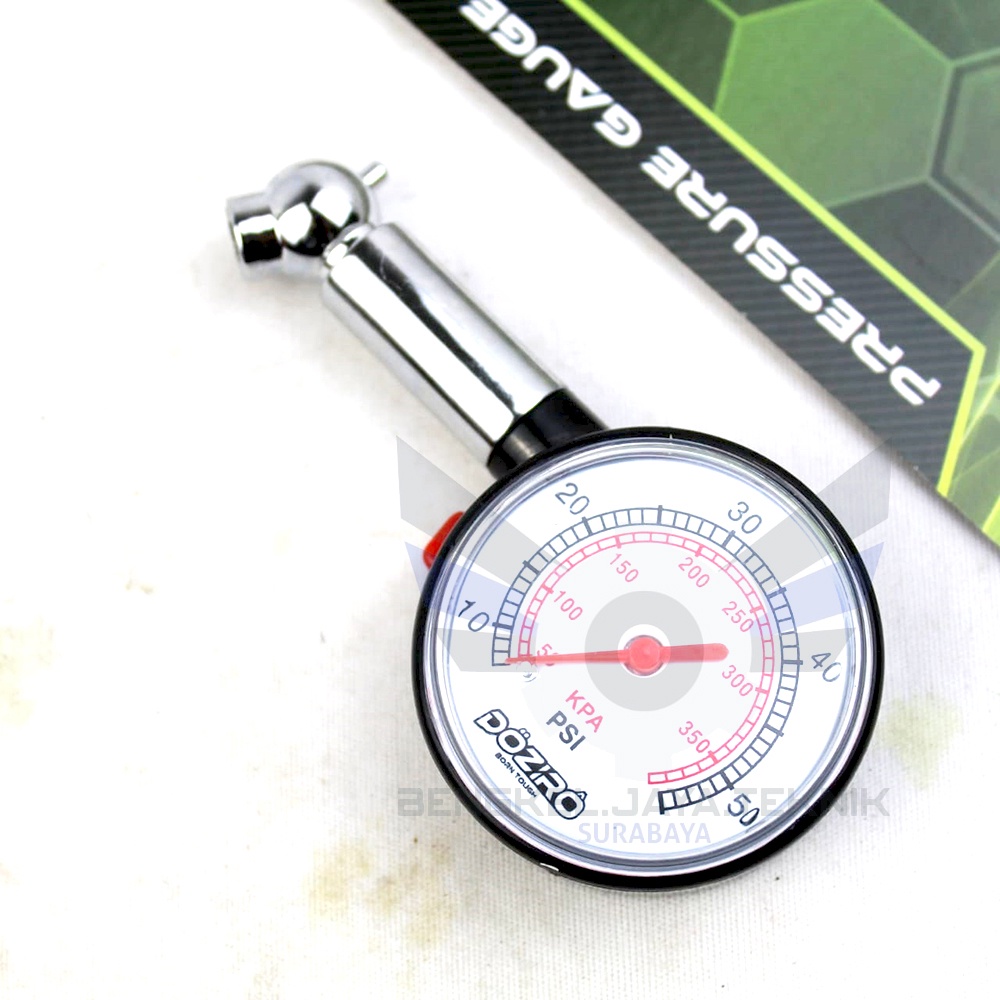 DOZIRO Pengukur Tekanan Ban Bulat/ Manometer Pressure Gauge