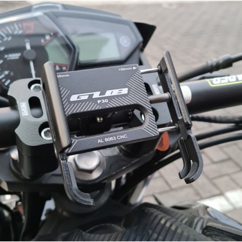 GUB P30 Phone Holder Hp Motor GUP P30 Original Dudukan Hp di Motor Tempat Hp di Motor Stand Holder Hp Motor Holder Hp Stang Spion Bracket Breket Hp Motor