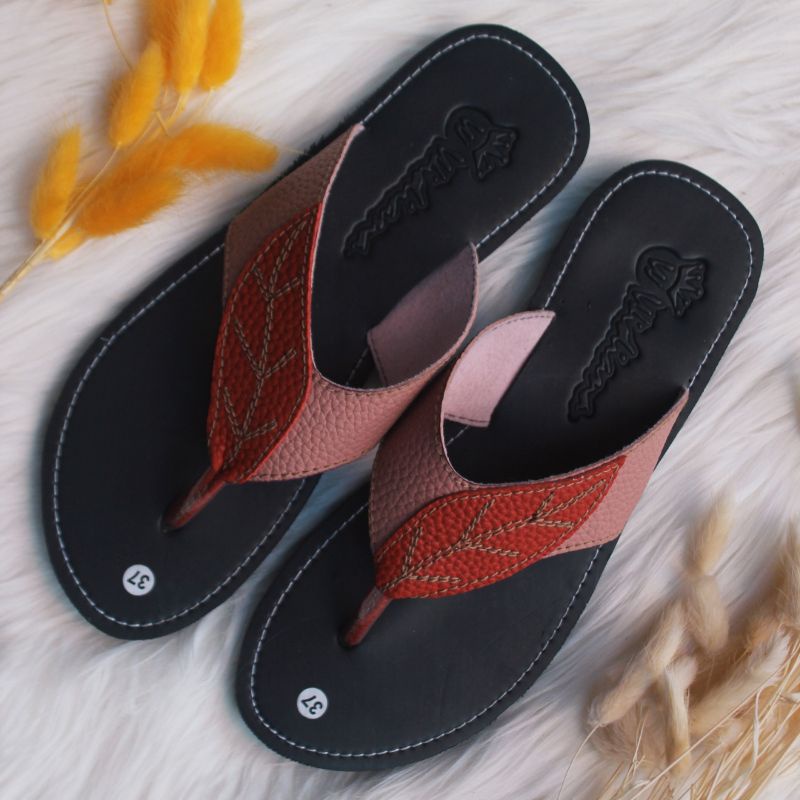 Sandal Wanita Kulit Jeruk Papirut Almera Terbaru Kekinian Bisa COD