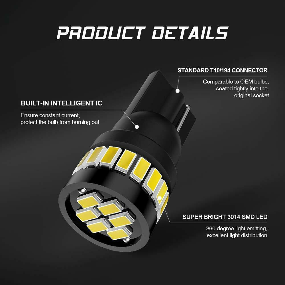 Lampu LED T10 Rotary 24SMD 3014 Super Bright Lampu Senja Kabin Sein Sen Speedo Rem Plat Mobil Motor