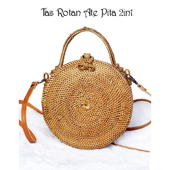 Sweet Honey ~ Tas Rotan Ate Bali Kualitas Super Premium Double Tali 2in1 Jinjing &amp; Selempang Bisa COD