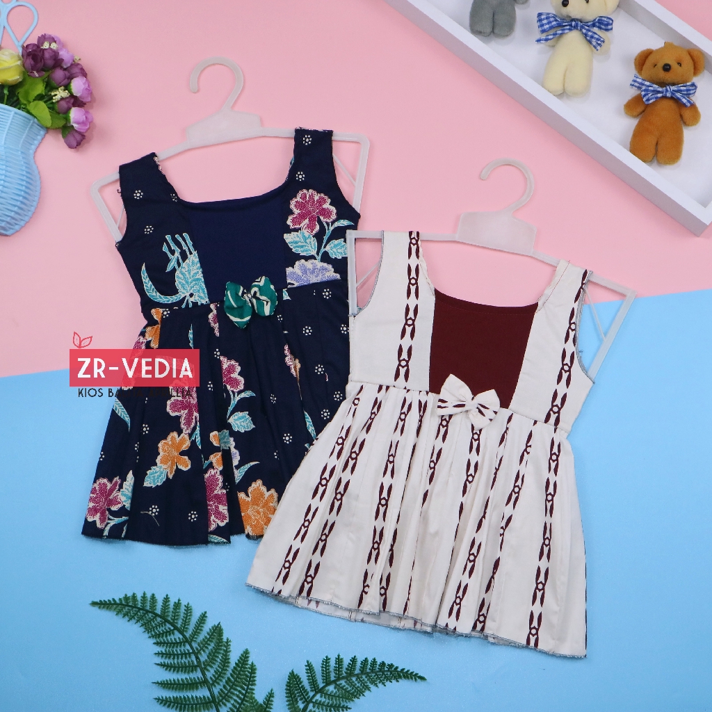 Dress Marsha Uk Bayi 3-6 Bulan / Baju Baby New Born Dres Batik Perempuan Gaun Tenun Bahan Adem Cewek