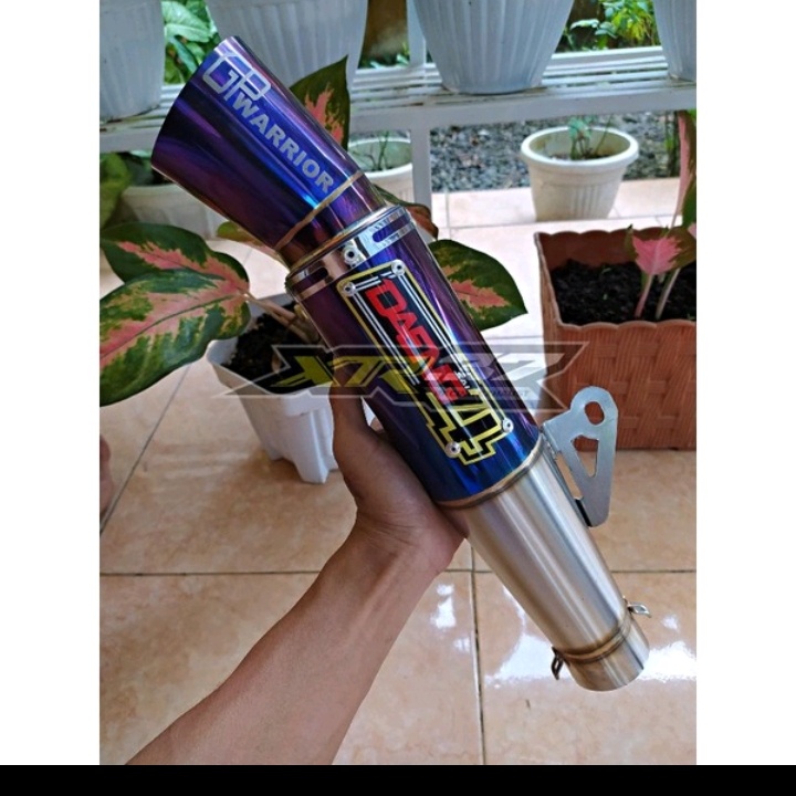 KNALPOT Daengsai4 GP Warrior Halfblue Raider150 FI,CARB-XRM110 125-DASH110 CANISTER ONLY HIGH QUALIT