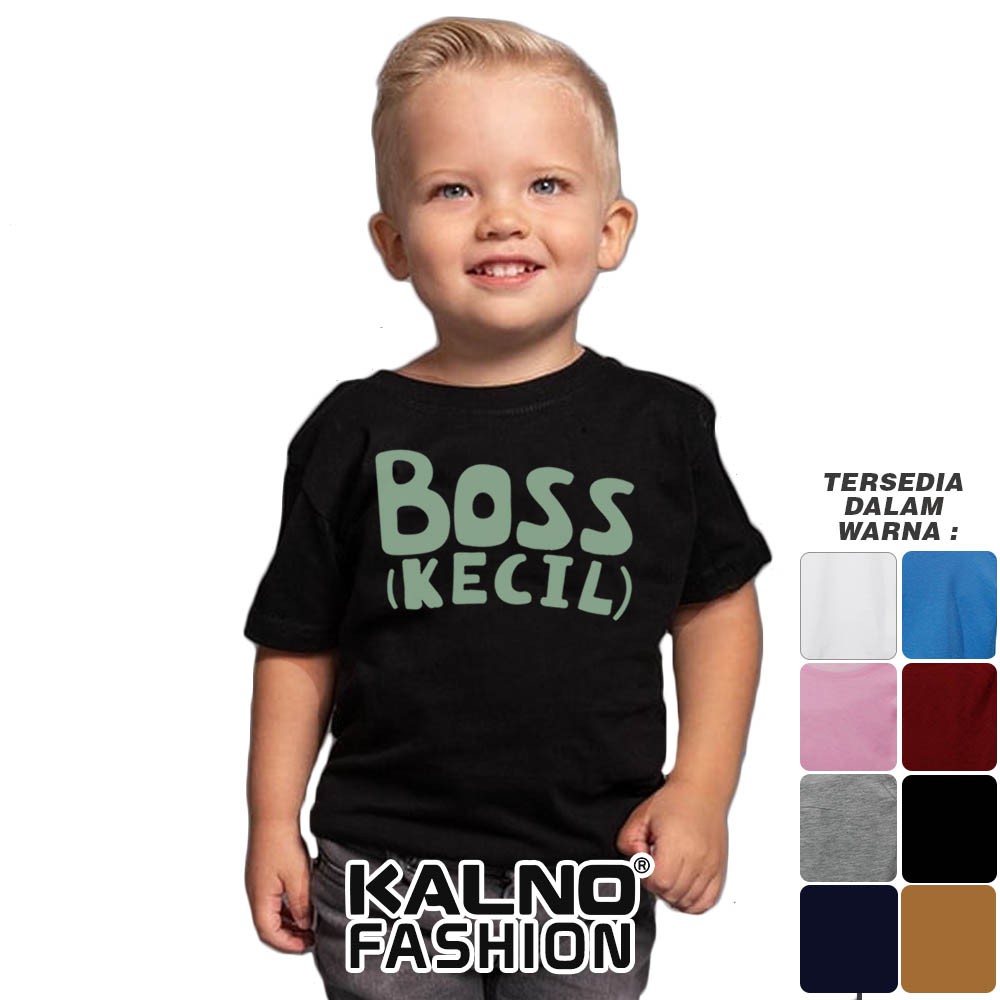 Baju Anak Print Sablon BOSS (KECIL) 118 - Anak Anak Umur 1 -  7 Tahun Ukuran S M L XL Bahan Katun po