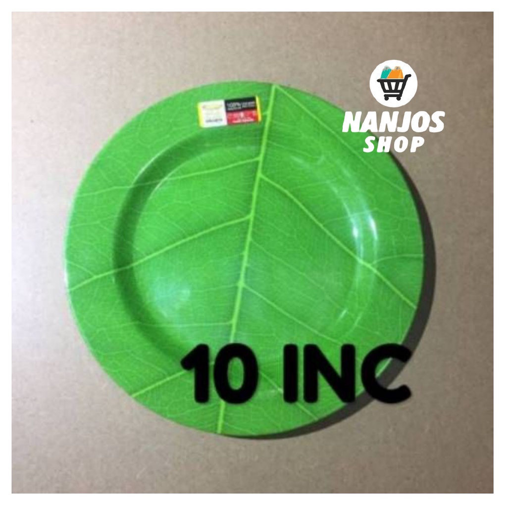 Golden Dragon Piring Makan Nasi Mie Melamin Motif Daun 10 Inci P0210D