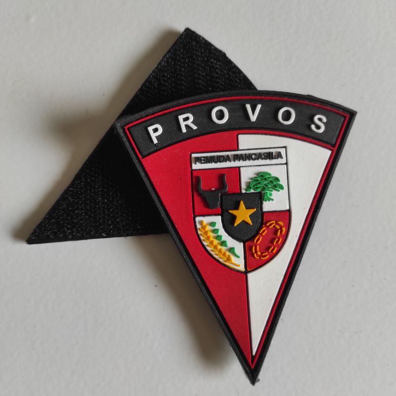 PATCH RUBBER LOGO PROVOS PP ( PEMUDA PANCASILA) /TEMPELAN EMBLEM KARET VELCRO