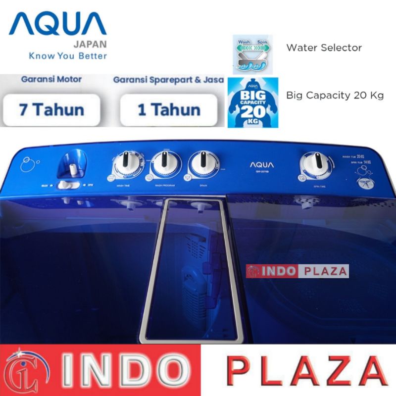 MESIN CUCI AQUA 2 Tabung 20 Kg QW-2070D