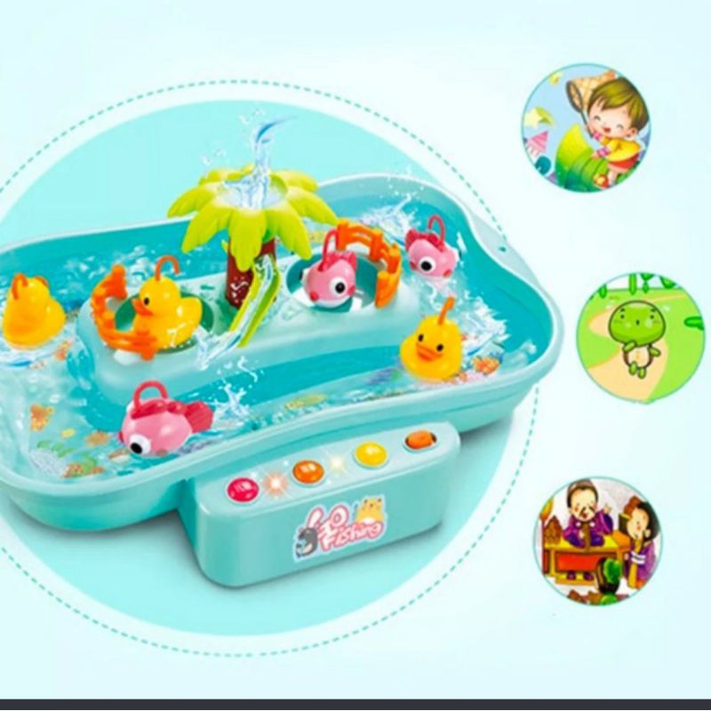 mainan anak pancingan bebek kolam elektrik