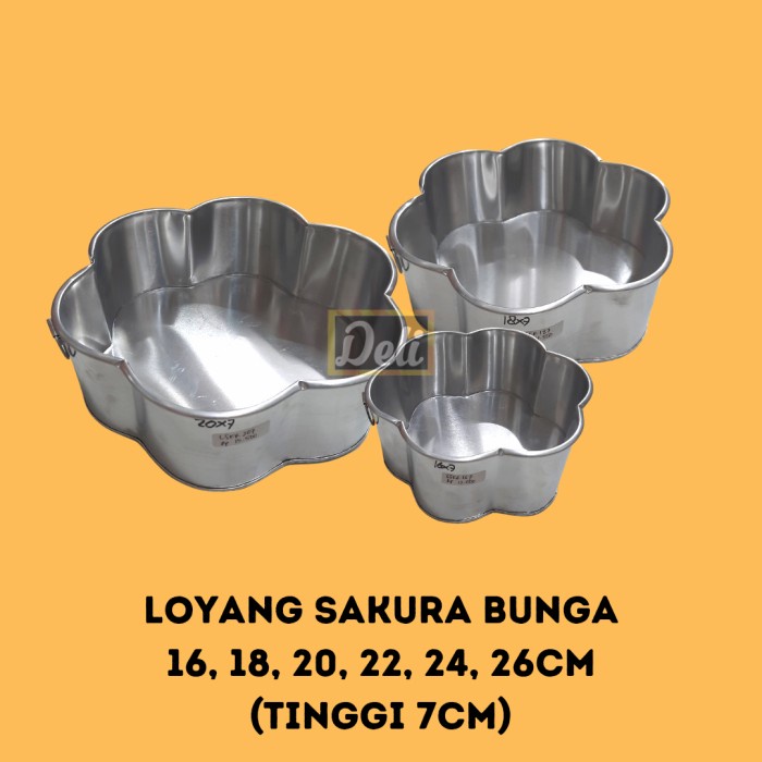 Loyang Motif Bunga Sakura Mini Aluminium Tinggi 7cm Aneka Diameter