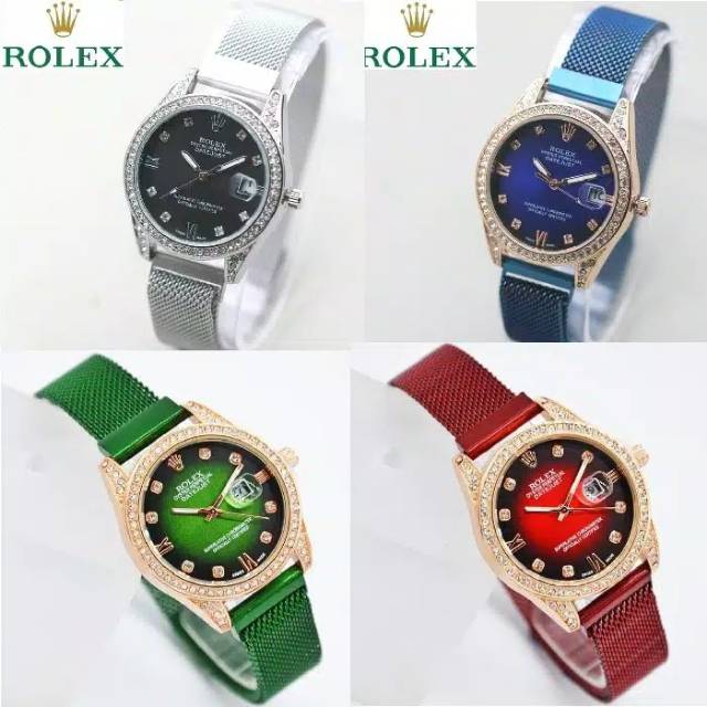 (Bayar Ditempat) Jam Tangan Wanita Rolex Tanggal Magnet