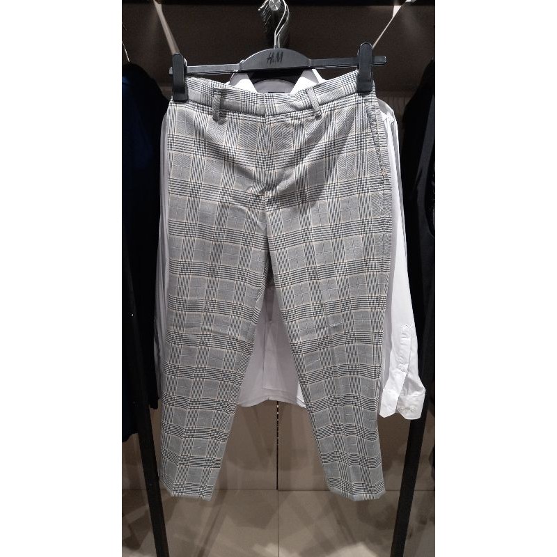 H&M celana tartan cowok