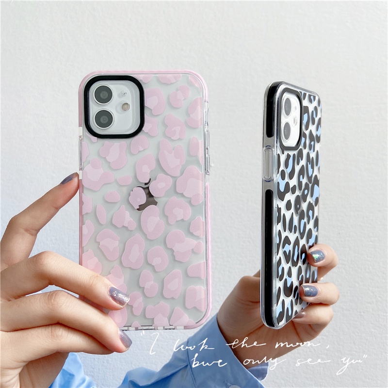 Soft Case Transparan Motif Leopard Untuk Iphone 6 6s 7 8 Plus X Xs Xsmax 11 12 Pro Max Xr 12mini