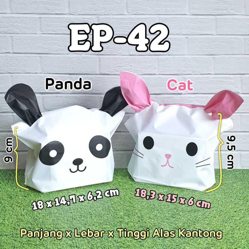 

(10pcs) Plastik Kemasan EP 42 Kecil Small kantong bungkus mini souvenir hampers goodiebag ulang tahun Panda Cat
