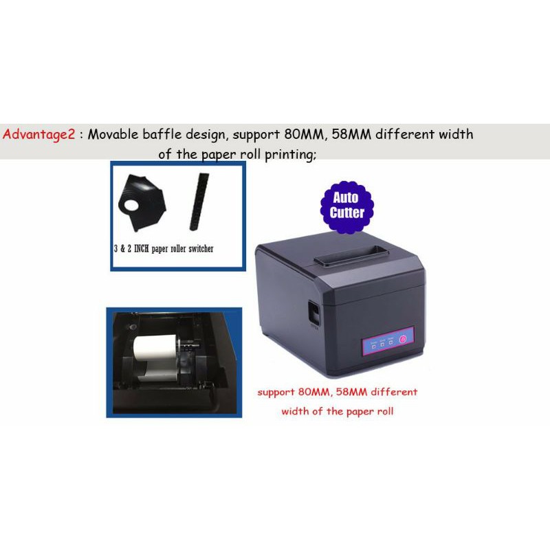 Thermal Receipt Printer 80mm AUTO CUTTER with WiFi / LAN / USB Port