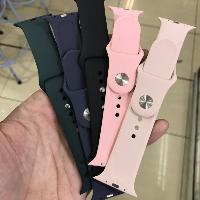 APPLE WATCH STRAP SERIES 1/2/3/4/5/6 UKURAN 38/40/42/44MM RUBBER WARNA - 38MM/40MM