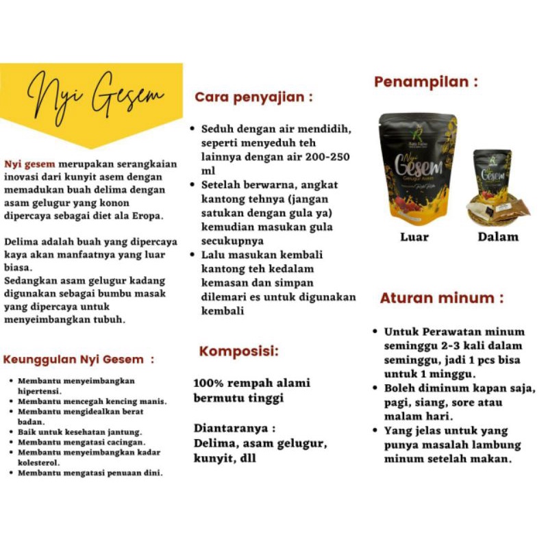 

Nyi Gesem RatuRatus Teh Celup Herbal Jamu Instan