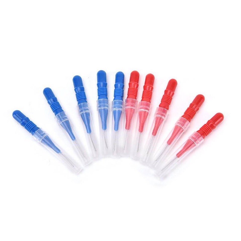 BEHELLDENTAL/ INTERDENTAL BRUSH SIKAT SELA CELAH GIGI ORTHO BEHEL TOOTH PICK DENTAL FLOSS MERAH BIRU