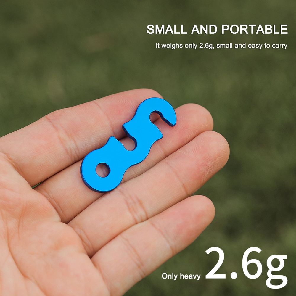 10pcs Gesper Pengencang Tali Tenda Bentuk S Adjustable Untuk Camping Outdoor