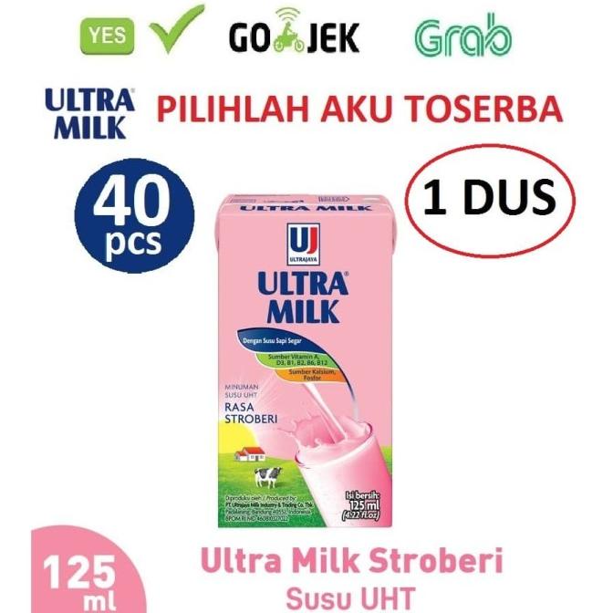 

BISA BAYAR DITEMPAT Susu Ultra Stroberi (Strawberry) - 125 ml - 1 DUS ISI 40 pcs