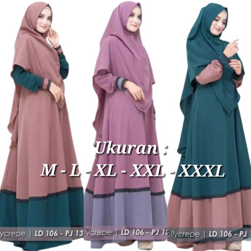 baju gamis wanita dress muslim terbaru AZZAHRA SYARI - GAMIS SYARI UKURAN M - L - XL - XXL - XXXL G 