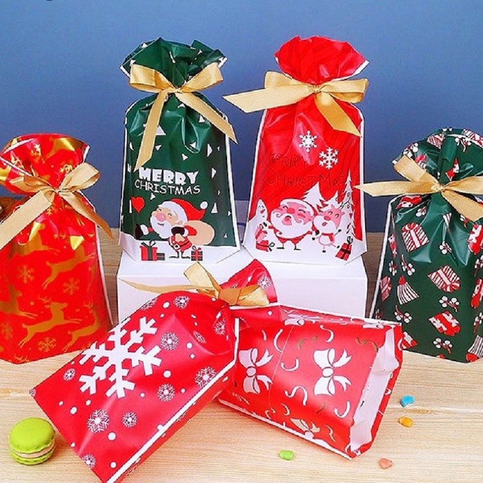 

✨ BISA COD ✨ Goodie Bag Candy Biskuit | Tas Serut Xmas - Rusa