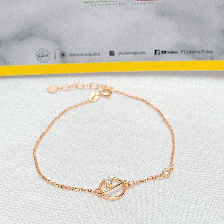 Gelang rantai tangan anak dan dewasa emas asli kadar 700 70% 16k tali holo tiger padat charm galaxy permata 2 gram