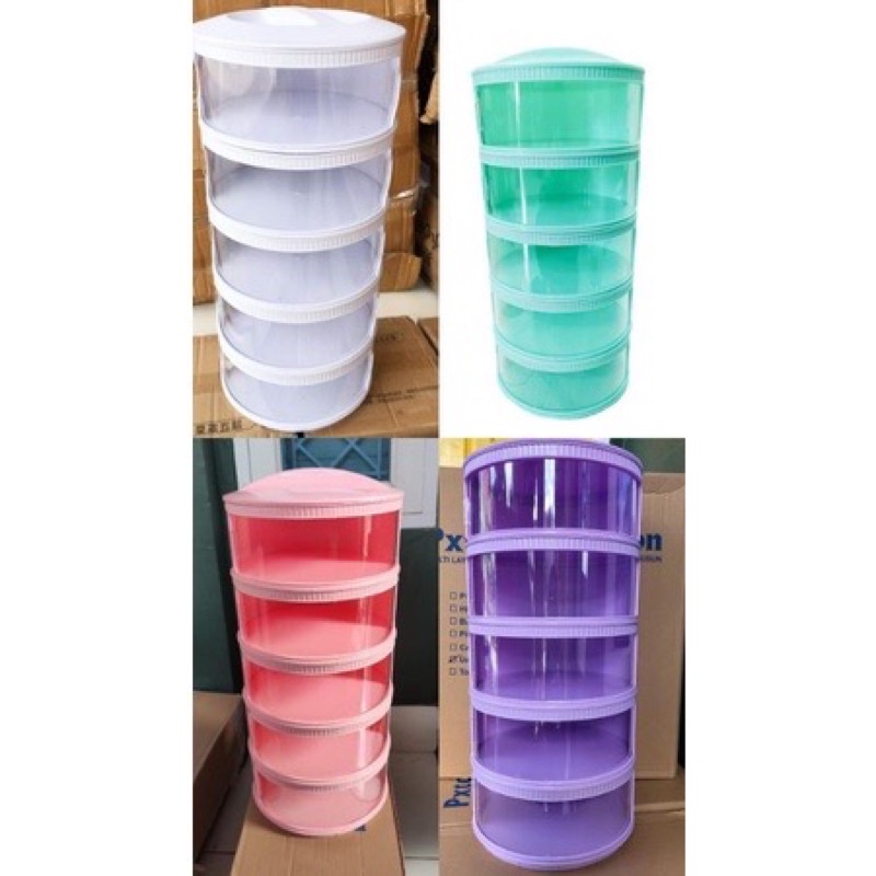 Rak penyimpanan makanan tudung saji Susun 5 / PINKSUSU PUTIH TOSCA UNGU