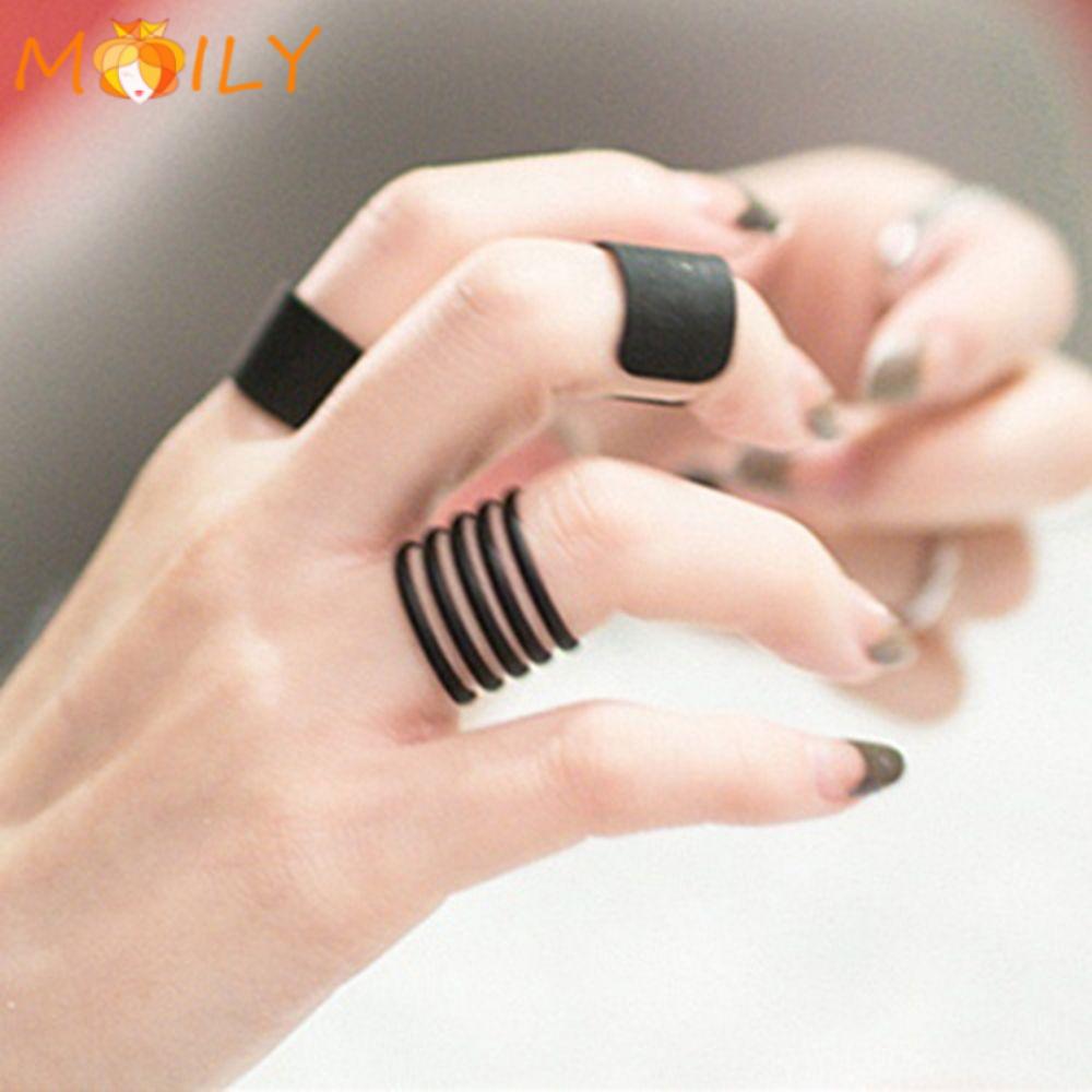 Moily 3pcs Set Cincin Buku Jari Aneka Bentuk Warna Hitam Gaya Punk Gothic Untuk Wanita Shopee Indonesia