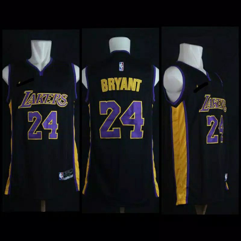 Jersey Basket Ori Bryant Lakers Hitam Berkualitas