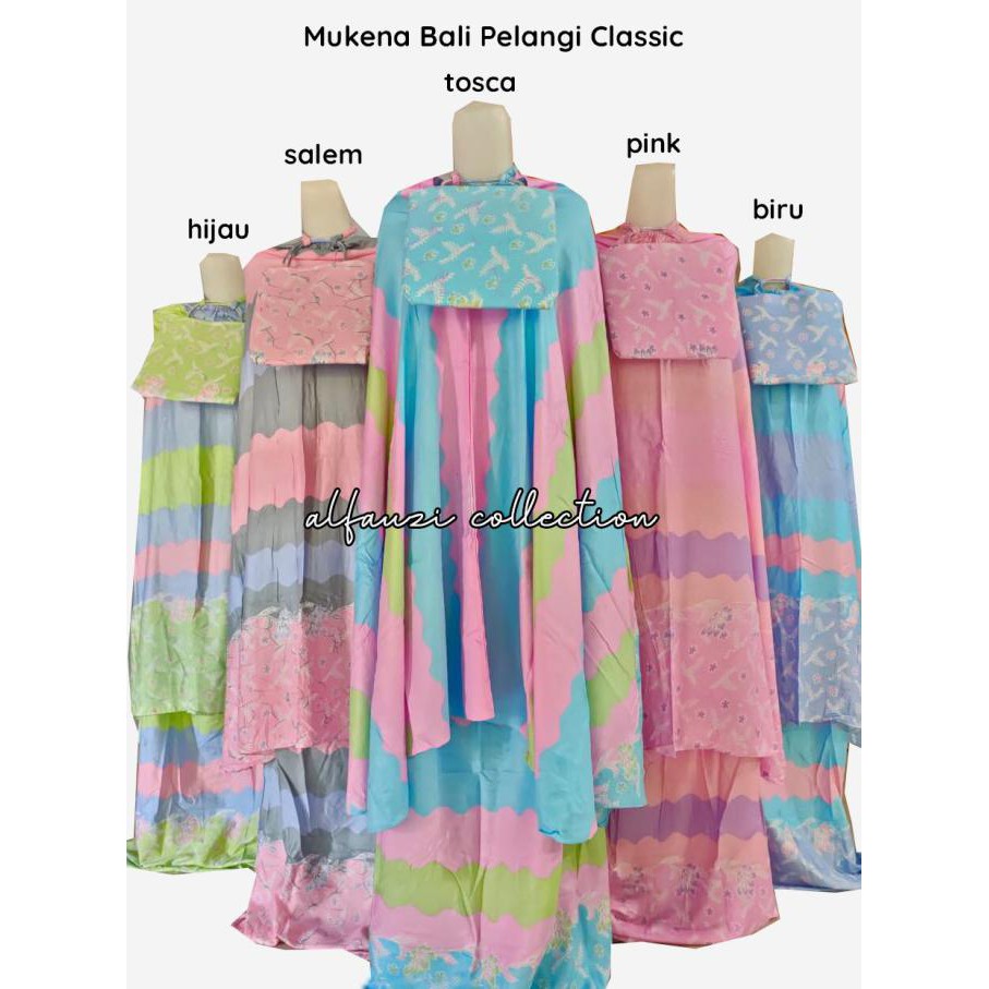 Ori&Terjamin Mukena Bali Dewasa Jumbo / Mukena Bali Classic / Mukena Kekinian - Pelangi Classic