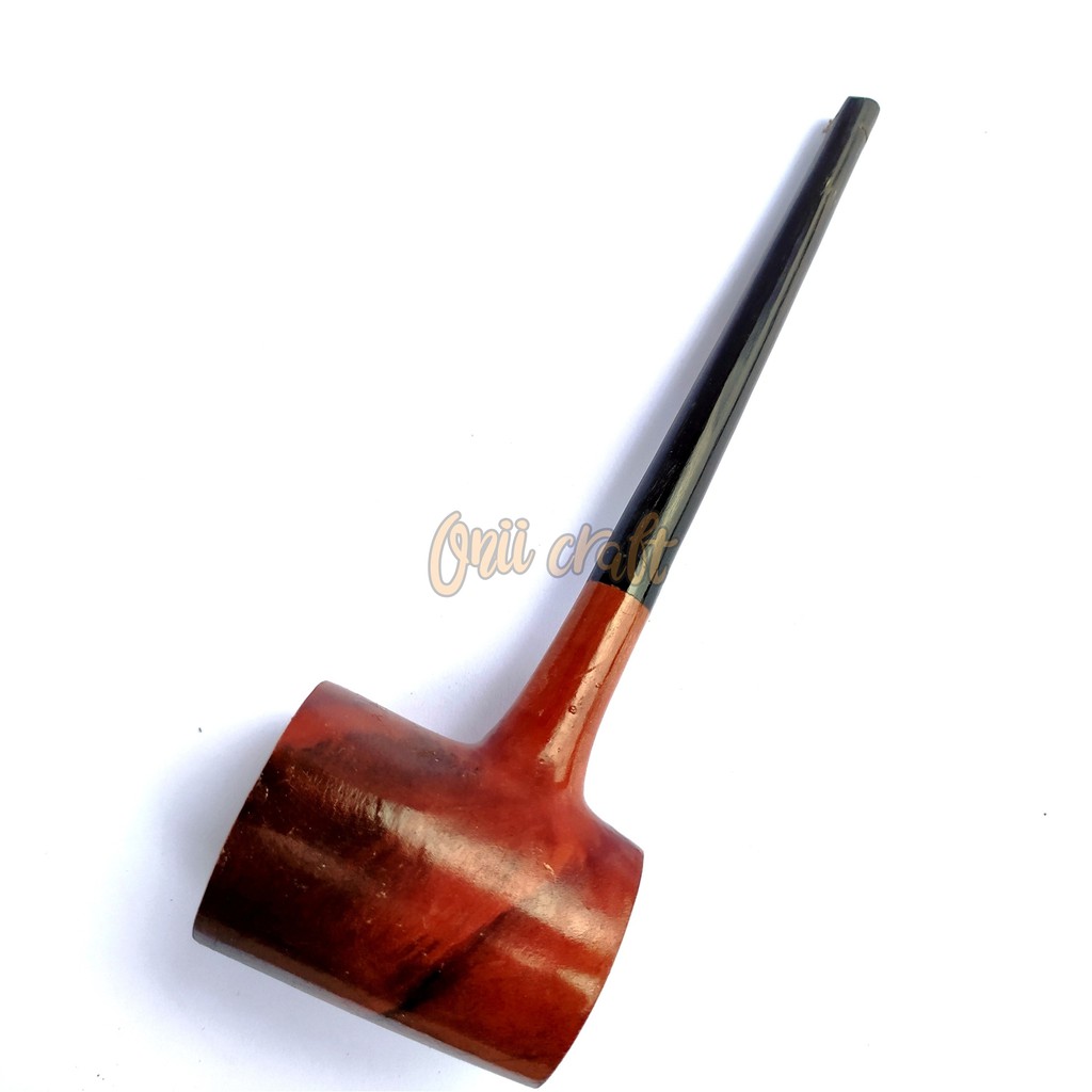 Pipa Cangklong tanduk dan kayu sawo model palu / pipa tembakau